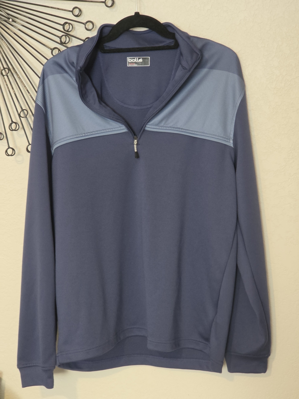 Bolle Men's Moisture Wicking Performance 1/4 Zip Pullover, Crown Blue